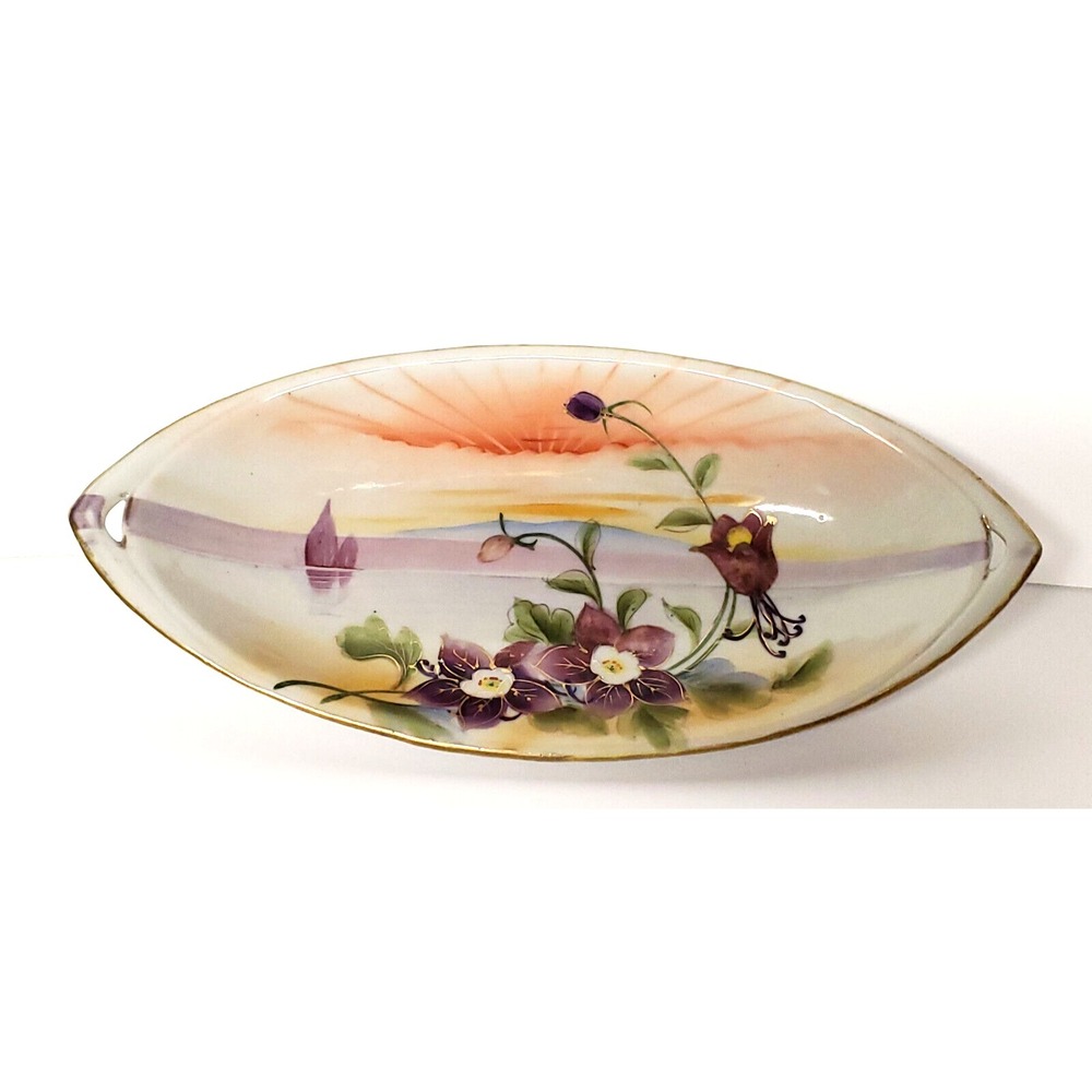 Antique Nippon China Oval Dish Hand Painted China by The Jorroth Studio